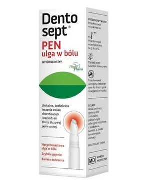 Dentosept PEN ulga w bólu żel 3,3 ml afty gojenie
