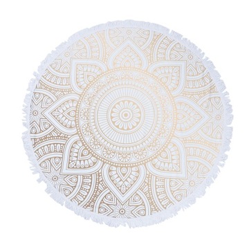 Okrągły Koc Plażowy Mandala Gobelin Indyjski