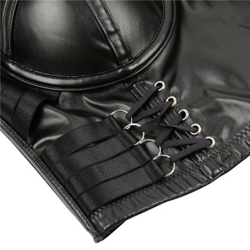 Sexy Black PU Leather Bra Push Up Bralet Women's T