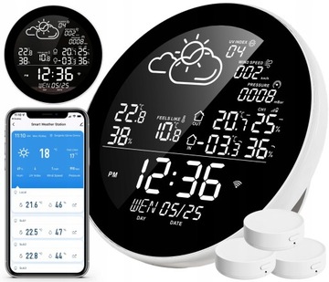 WIFI TUYA SMART метеостанция 3x датчик
