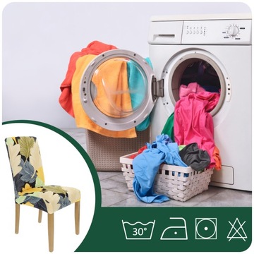 БЕЖЕВЫЙ ПОКРЫТИЕ НА СТУЛ, ЖЕЛТЫЕ ЛИСТЬЯ, УЗОРЫ, ГИБКИЙ, УНИВЕРСАЛЬНЫЙ