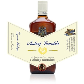 PREZENT NA BARBÓRKĘ dla górnika etykieta whisky