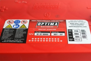 OPTIMA RED TOP RTC 4.2 50 Ач 1000 А RTC4.2 AGM