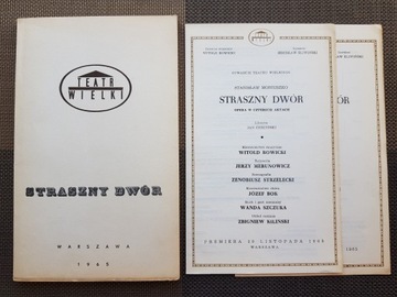 Książka STRASZNY DWÓR - MONIUSZKO z programem - Warszawa 1965 TEATR WIELKI