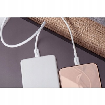 Mocny | Szybki Kabel USB-C PD QC 4.0 | 60W | Android Auto | Biały| 3m