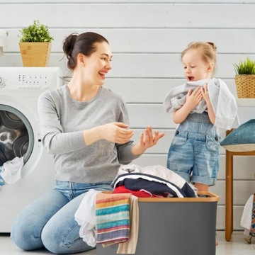 СКЛАДНОЙ КОНТЕЙНЕР Корзина для белья БАМБУК ТКАНЬ ОКСФОРД 32л