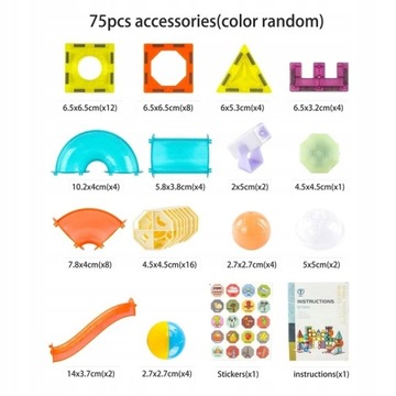 KLOCKI MAGNETYCZNE KONSTRUKCYJNE ŚWIECĄCY TOR PANELE PREZENT DLA DZIECI