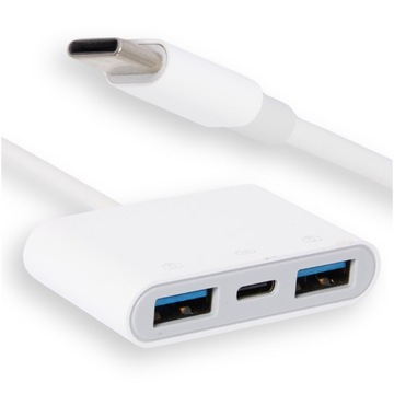 Kabel adapter hub USB-C na 2x USB + USB-C do smartfona laptopa