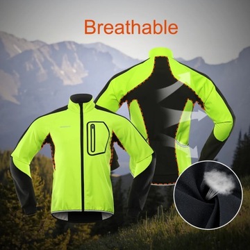 BERGRISAR Зимняя мужская велосипедная куртка Softshell флисовая термобелье