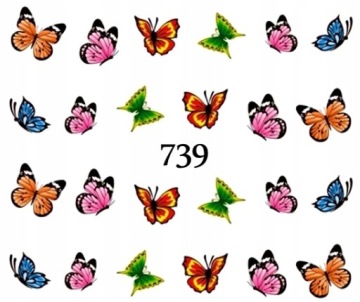 Naklejki wodne na paznokcie MOTYLEK, MOTYL - 739