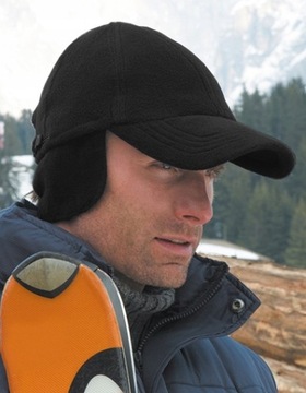 CZAPKA ZIMOWA POLAROWA Z DASZKIEM NAUSZNIKI USZY