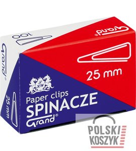 Spinacze Grand trójkątne 25mm 100szt srebrny x 10
