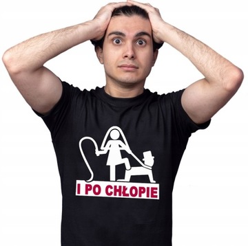 ŚMIESZNA KOSZULKA WIECZÓR KAWALERSKI I PO CHŁOPIE L