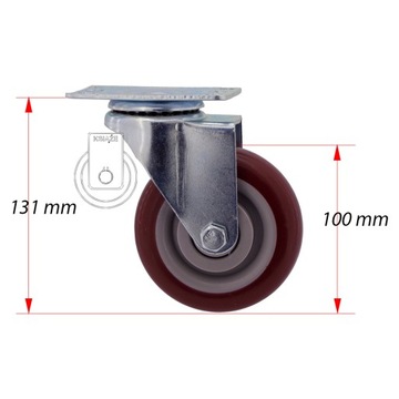 12PPPUB100K2 Koło fi 100 wózek regał komplet 4szt.