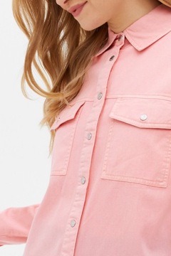 Женская свободная джинсовая рубашка New Look, хлопковая молния, пудрово-розовый цвет, M 38