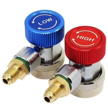 SZYBKOZŁĄCZKI DO KLIMATYZACJI SAMOCHODOWEJ AC R134A ADAPTERAMI 1/4''