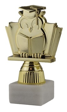 STATUETKA - SOWA Z KSIĄŻKAMI / SZKOŁA