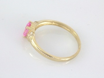 złoty pierścionek 585 różowy R-19 Rokarte