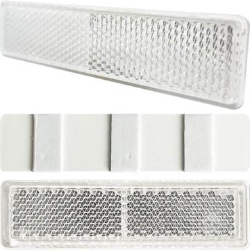 ODBLASK BIAŁY PROSTOKĄTNY Z TAŚMĄ SAMOPRZYLEPNY PRZEDNI HORPOL