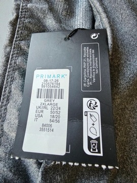 Primark getry legginsy szare sportowe maxi 50 52