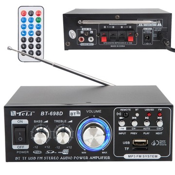 ПРИЕМНИК 360 Вт BLUETOOTH USB СТЕРЕОУСИЛИТЕЛЬ FM TF