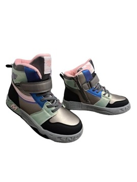 ВЫСОКИЕ КРОССОВКИ С УТЕПЛЕННЫМ Р682 СЕРЫМ РАЗМЕРОМ. 35