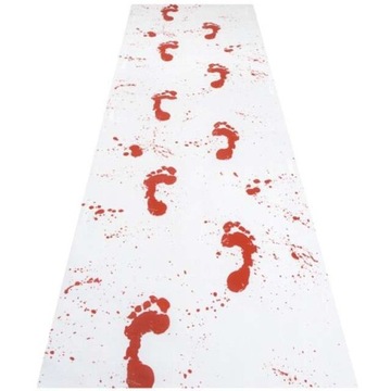 dywan KRAWE ŚLADY dywany BIAŁY halloween ŚLADY KRWAWYCH STÓP