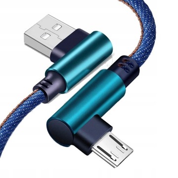 KABEL KĄTOWY MICRO USB SZYBKIE ŁADOWANIE 2M