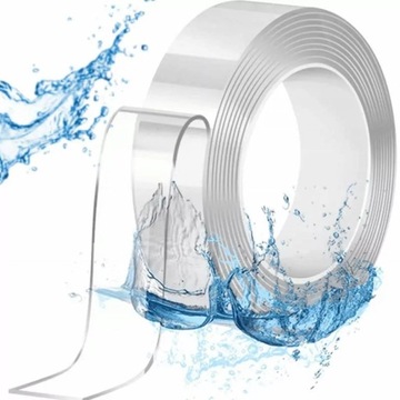TAŚMA DWUSTRONNA NANO TAPE WIELOKROTNEGO UŻYTKU GRUBA I MOCNA 5m x 3cm