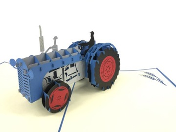 Duży Traktor, Kartka 3d Prezent, Farma Wieś Farmer