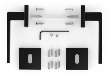 черная дверная ручка версия ERGO ROOM или BATHROOM БЕСПЛАТНЫЕ розетки для унитаза