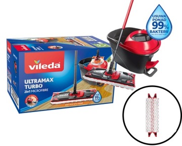 ZESTAW 4w1 Mop PŁASKI ViledaUltramax TURBO+ GRATIS