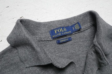 Ralph Lauren Polo koszulka bawełna szara custom S