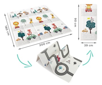 Большой двусторонний складной детский обучающий коврик из пенопласта, XPE, 180х200 см.
