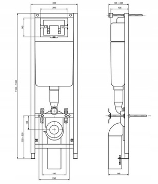 Унитаз скрытого монтажа SLIM SET FRAME Унитаз Rimelss