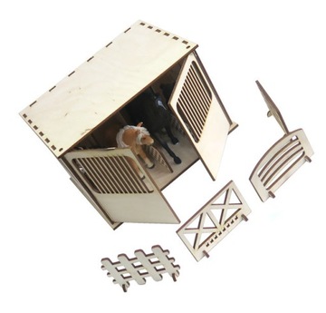 КОНЮШНЯ ИЗ ФАНЕРЫ ДЛЯ ФИГУР ЛОШАДЕЙ KQ61