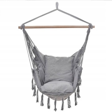 FOTEL WISZĄCY KRZESŁO BRAZYLIJSKIE BOHO OGRODOWE HAMAK HUŚTAWKA DOMU GRATIS