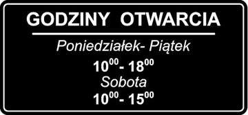 Naklejka Godziny Otwarcia Lokalu na Witrynę Szybę