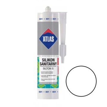 ATLAS SILIKON SANITARNY 001 BIAŁY ŁAZIENKA WC ODPORNY NA PLEŚŃ UV 280ml