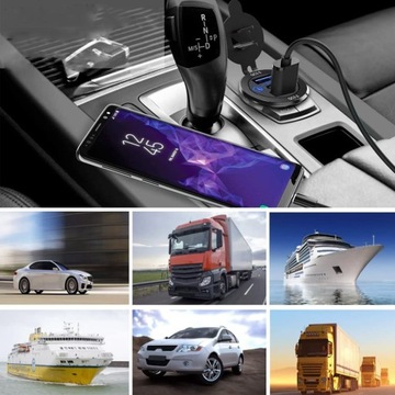 МОЩНОЕ АВТОМОБИЛЬНОЕ ЗАРЯДНОЕ УСТРОЙСТВО USB TYPE C МОНТАЖНЫЕ РАЗЪЕМЫ 2X QC 3.0 PD