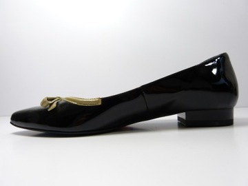 Czarne balerinki baletki damskie pantofle skórzane płaskie wygodne Kotyl 40