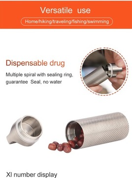Водонепроницаемый контейнер для хранения, бутылка, уличный инструмент, EDC, титановый сплав