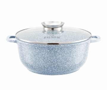 Garnek 24cm 4,5L marmurkowy z pokrywką ZL-7073