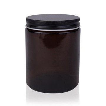 Słoik szklany brązowy 180ml z nakrętką ALU x5