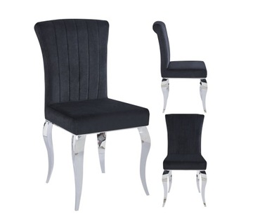 Krzesło K8-FX CZARNE VELVET tapicerowane GLAMOUR