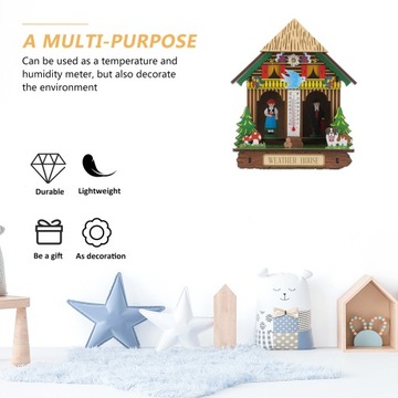 Измеритель влажности для помещений с солнечным дождем, деревянный