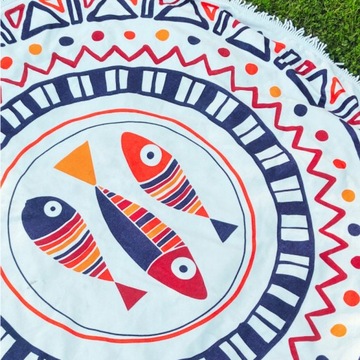 OKRĄGŁY RĘCZNIK DUŻY PLAŻOWY 150cm