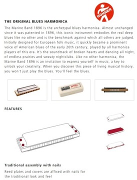 HOHNER HARMONIJKA USTNA MARINE BAND 