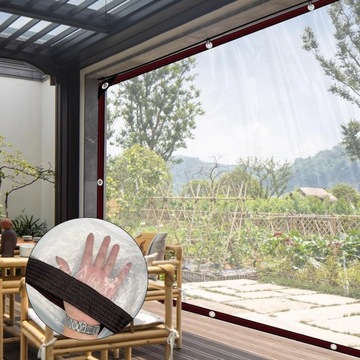 Водонепроницаемый ПРОЗРАЧНЫЙ САДОВЫЙ БРЕЗЕНТ С ГЛАЗАМИ 3х6м