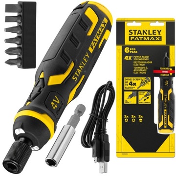 АККУМУЛЯТОРНАЯ ОТВЕРТКА STANLEY 4 В С ЗАРЯДНЫМ УСТРОЙСТВОМ И НАСАДКАМИ FATMAX FMHT66719 1/4